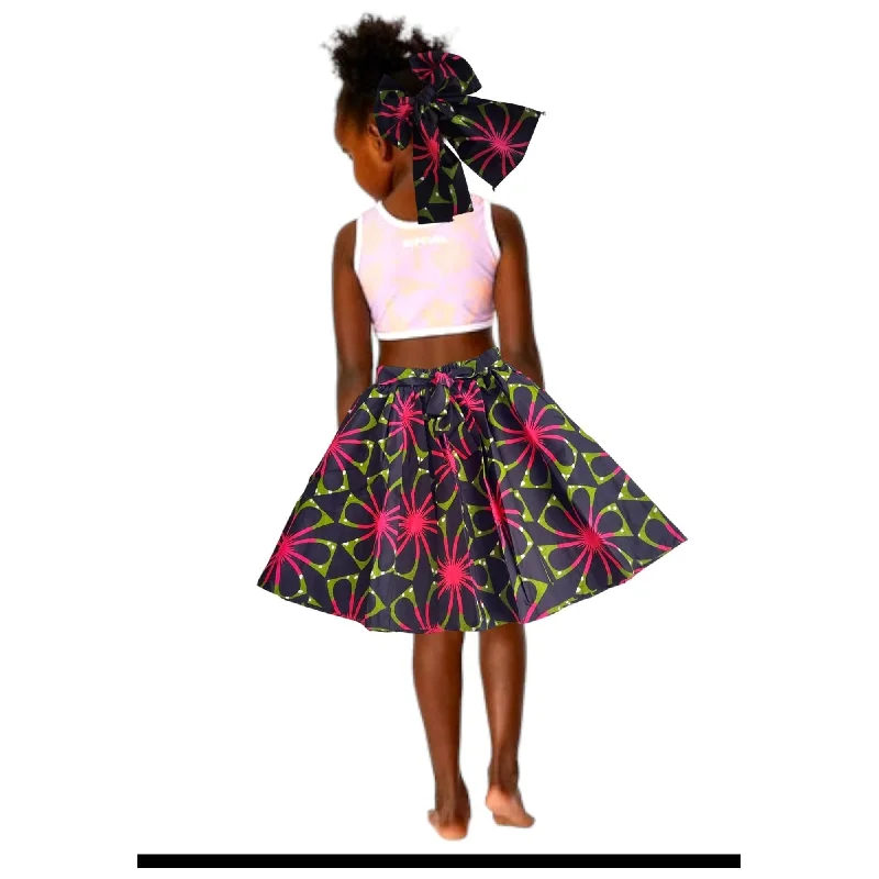 Kids African Print Midi Skirt wool skirt warm