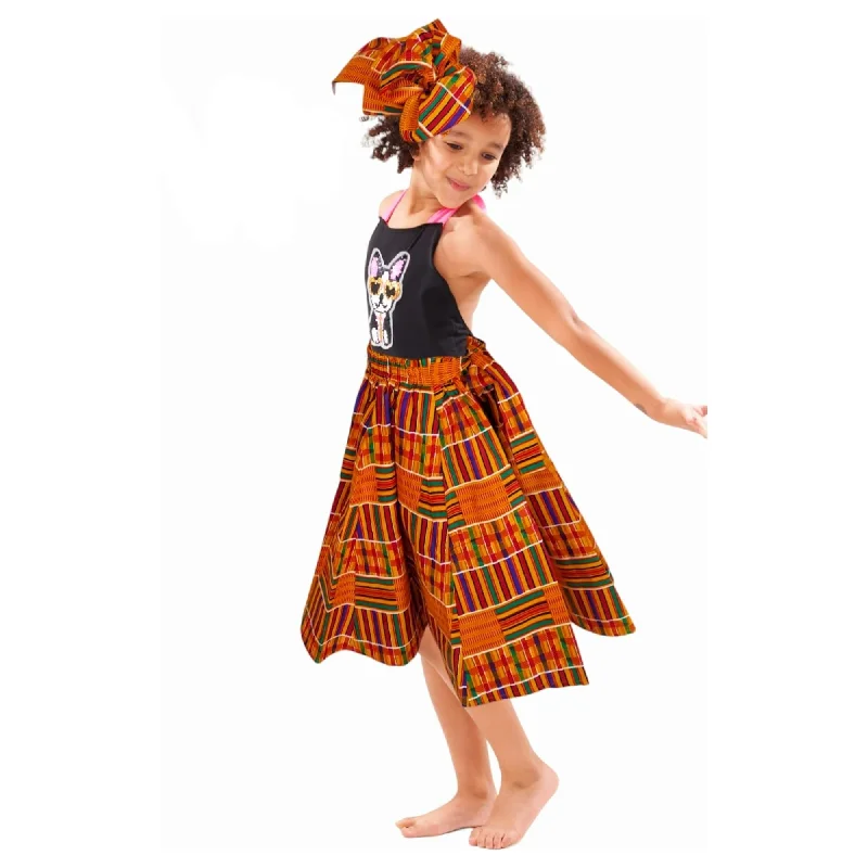 Kids Midi Skirt Kente cotton skirt soft