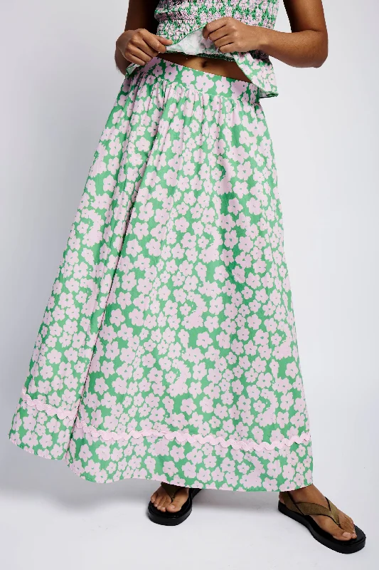 The Cotton Skirt with Ric Rac in Garden Floral lace skirt delicate